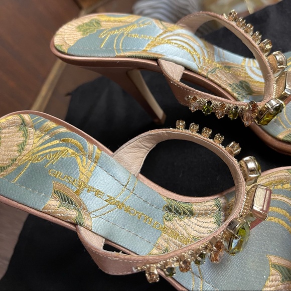 Giuseppe Zanotti jeweled bling gemstone satin heel - Picture 12 of 12